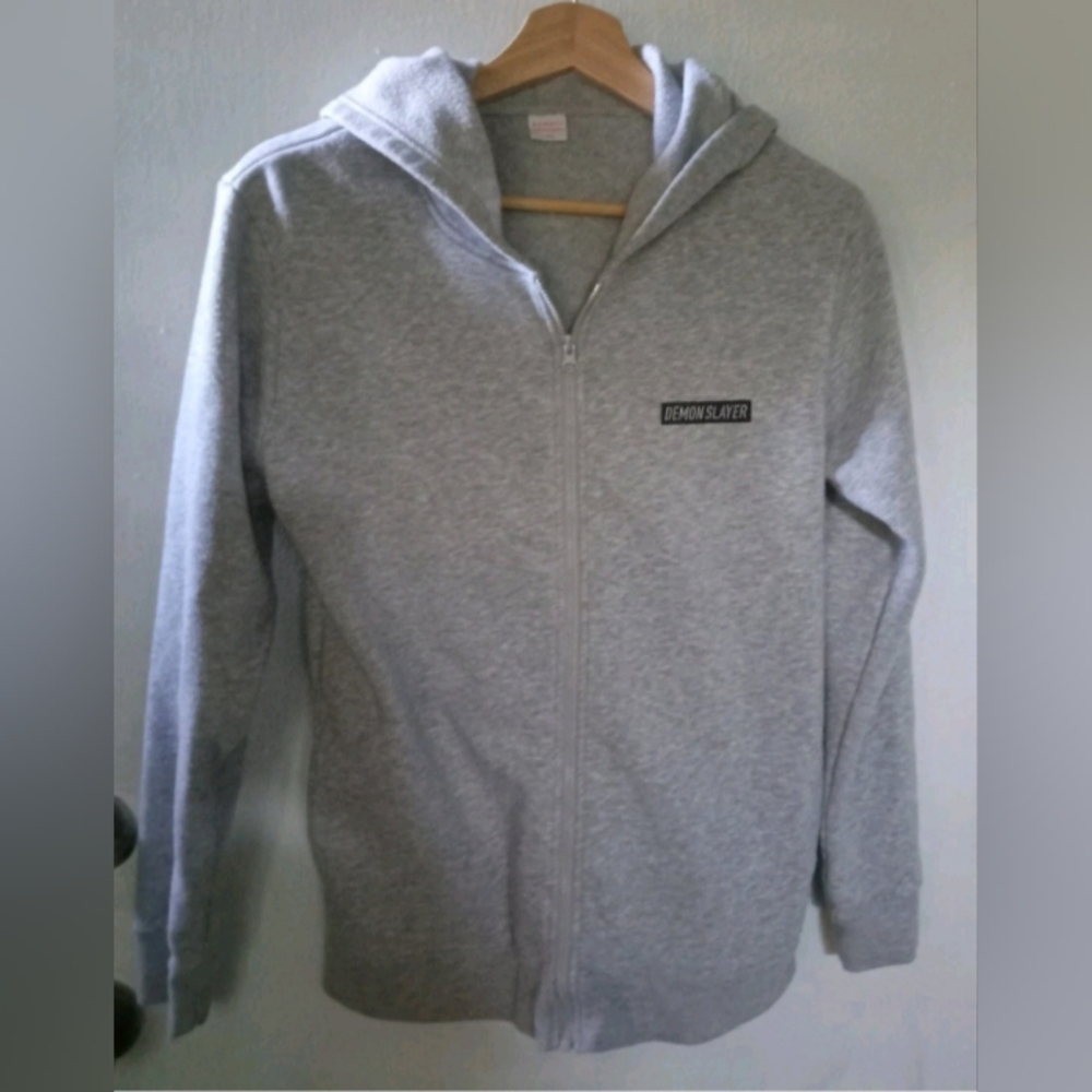 Demon Slayer Anime Gray Men's Zip Hoodie